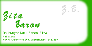 zita baron business card